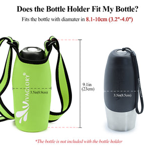 Vivaglory Insulated Neoprene Water Bottle Holder Sling with Wide Adjustable Shoulder Strap, Great for Stainless Steel and Plastic Bottles, Sport and Energy Drinks