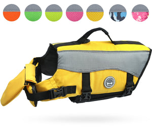 Vivaglory Dog Life Jackets with Extra Padding Pet Safety Vest for Dogs Lifesaver Preserver