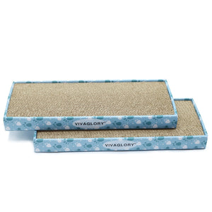 Vivaglory Cat Scratcher with Box, High Density Corrugated Cardboard Reversible Cat Scratching Pad Kitty Sofa Lounge, Catnip Included (Narrow & XXL Extra Wide)