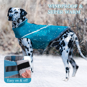 VIVAGLORY NEW Super Warm Dog Winter Coats, Windproof & Water-Repellent Dog Jacket for Cold Weather, Sports Style Reflective Dog Fleece Vest for Dogs for Walking, Hiking, & Running