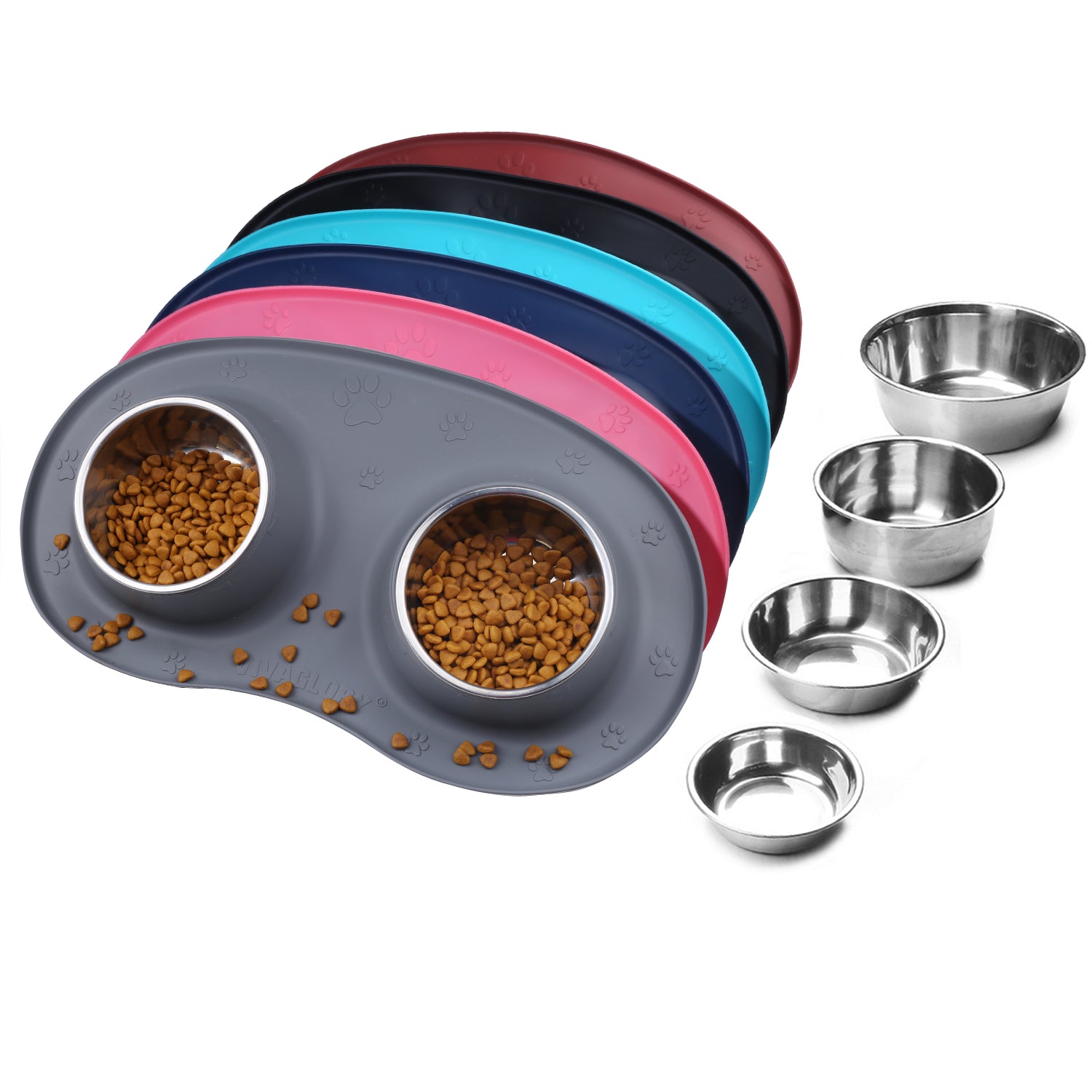 Vivaglory Dog Bowls Set with Double Stainless Steel Feeder Bowls and W –  VIVAGLORY