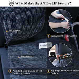 VIVAGLORY Front Car Seat Covers, No-Skirt Design, 4 Layers Quilted & Durable 600 Denier Oxford Dog Seat Cover with Anti-Slip Backing for Most Cars, SUVs & MPVs, Heather Black