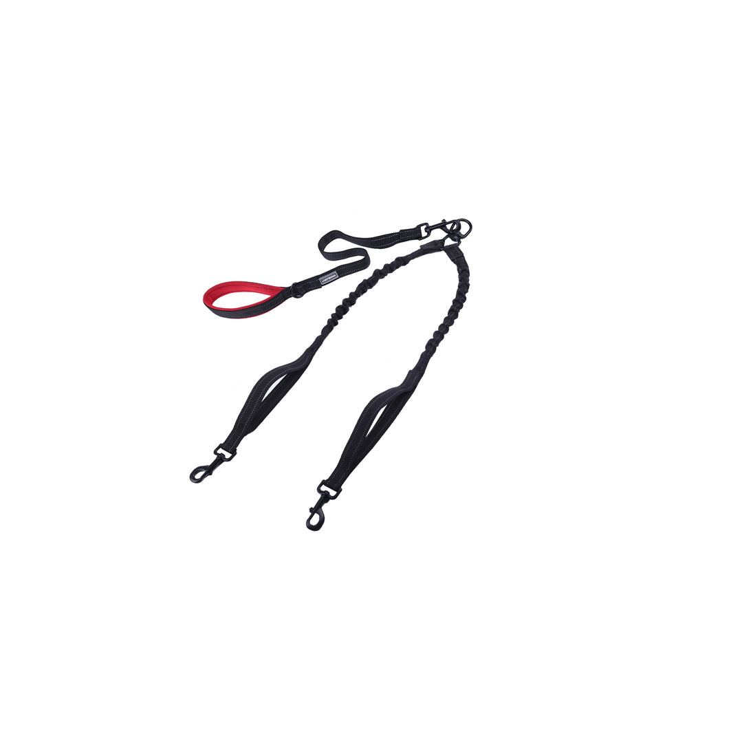 VIVAGLORY Double Dog Leash, No Pull & Tangle Free Bungee Leash for Two Dogs with Traffic Handles Reflective for Medium to Large Dogs for Daily Walking & Training