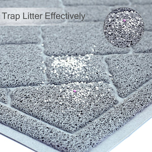 Vivaglory Cat Litter Mat, Extra Large (35"×23") Durable Litter Box Mat with Waterproof and Anti-Slip Back, Soft on Paws, Easy to Clean