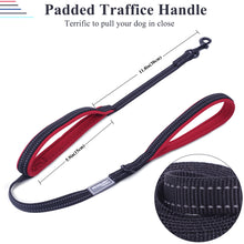 Load image into Gallery viewer, VIVAGLORY Dog Leash Traffic Padded Two Handles, Heavy Duty Reflective Leashes for Control Safety Training, Walking Lead for Small to Large Dogs