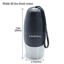 Load image into Gallery viewer, Vivaglory 25oz Stainless Steel Dog Bottle OR with Neoprene Bottle Carrier Combo, Portable &amp; Leakproof Dog Travel Water Bottle Great for Walking &amp; Hiking with Dogs