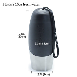 Vivaglory 25oz Stainless Steel Dog Bottle OR with Neoprene Bottle Carrier Combo, Portable & Leakproof Dog Travel Water Bottle Great for Walking & Hiking with Dogs