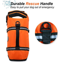 Load image into Gallery viewer, Vivaglory Ripstop Dog Life Vest, Reflective &amp; Adjustable Life Jacket for Dogs with Rescue Handle for Swimming &amp; Boating