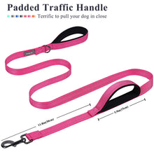 Load image into Gallery viewer, VIVAGLORY Dog Leash Traffic Padded Two Handles, Heavy Duty Reflective Leashes for Control Safety Training, Walking Lead for Small to Large Dogs