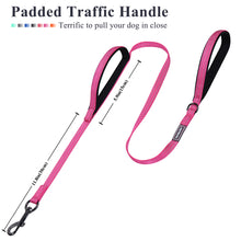 Load image into Gallery viewer, VIVAGLORY Dog Leash Traffic Padded Two Handles, Heavy Duty Reflective Leashes for Control Safety Training, Walking Lead for Small to Large Dogs