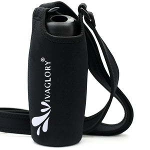 Vivaglory Insulated Neoprene Water Bottle Holder Sling with Wide Adjustable Shoulder Strap, Great for Stainless Steel and Plastic Bottles, Sport and Energy Drinks