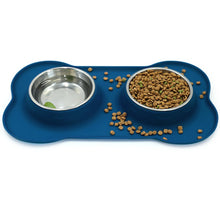 Load image into Gallery viewer, Vivaglory Dog Bowls Stainless Steel Water and Food Puppy Cat Bowls with Non Spill Skid Resistant Silicone Mat