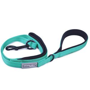 VIVAGLORY Dog Leash Traffic Padded Two Handles, Heavy Duty Reflective Leashes for Control Safety Training, Walking Lead for Small to Large Dogs