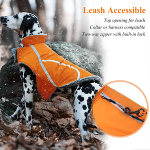 VIVAGLORY new Cold Weather Dogs Coat, Reflective Warm Fleece Lined Winter Puppy Jacket Cloth, Windproof Water Resistant Comfortable Cozy Pet Apparel