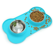 Load image into Gallery viewer, Vivaglory Dog Bowls Stainless Steel Water and Food Puppy Cat Bowls with Non Spill Skid Resistant Silicone Mat