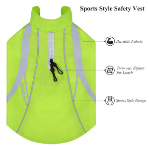 VIVAGLORY new Dog Safety Vests, Reflective Dog Wind Breaker Jackets, Water-Resistant & Lightweight Coats