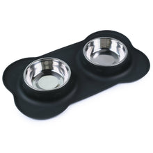 Load image into Gallery viewer, Vivaglory Dog Bowls Stainless Steel Water and Food Puppy Cat Bowls with Non Spill Skid Resistant Silicone Mat