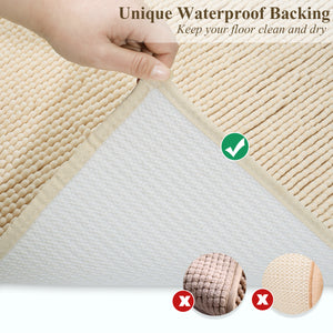 Vivaglory 3D Design Microfiber Cat Litter Mats Trap All Kind of Litter, 31"× 20" or 35"× 25" Large Litter Mat with Waterproof Back, Super Soft to Walk on, Machine Washable