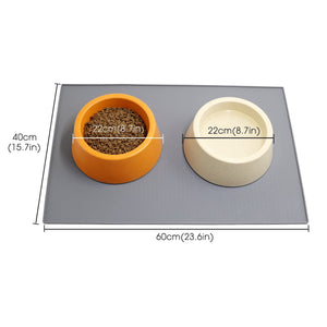 Pet Feeding Mat Waterproof, Anti-Slip Water Bowl Mat with Raised