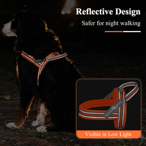 VIVAGLORY new Dog Halter Harness of Sports Style, Safer & Comfortable Replacement for Collar, Easy Fit Service Dog Harness for Training & Walking, Fits Small Medium and Large Dogs