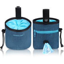 Load image into Gallery viewer, VIVAGLORY Dog Treat Bag, Hands-Free Puppy Training Pouch with Adjustable Waistband and Built-in Dog Waste Bag Dispenser