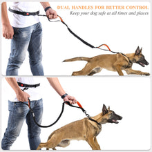 Load image into Gallery viewer, VIVAGLORY Hands Free Dog Leash with Dual Advanced Anti-Shock Bungees and Padded Handles, Reflective Waist Running Leash with Adjustable Belt for Training Jogging for Medium Large Dogs
