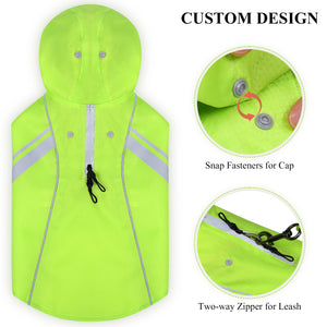 VIVAGLORY new  Dog Raincoat for Medium Dogs, Easy on & Off Pet Rain Clothes with Storage Bag, Reflective Lightweight Breathable Dogs Safety Vest Jackets for Adventures, Walking, Hunting, Bright Yellow