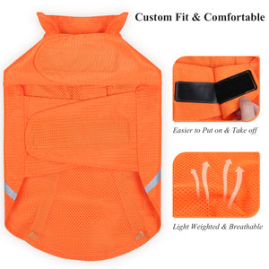 VIVAGLORY new Dog Safety Vests, Reflective Dog Wind Breaker Jackets, Water-Resistant & Lightweight Coats