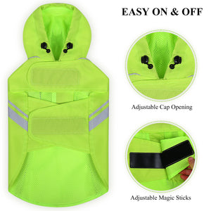 VIVAGLORY new  Dog Raincoat for Medium Dogs, Easy on & Off Pet Rain Clothes with Storage Bag, Reflective Lightweight Breathable Dogs Safety Vest Jackets for Adventures, Walking, Hunting, Bright Yellow