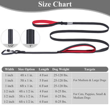 Load image into Gallery viewer, VIVAGLORY Dog Leash Traffic Padded Two Handles, Heavy Duty Reflective Leashes for Control Safety Training, Walking Lead for Small to Large Dogs