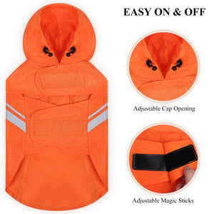 VIVAGLORY new  Dog Raincoat for Medium Dogs, Easy on & Off Pet Rain Clothes with Storage Bag, Reflective Lightweight Breathable Dogs Safety Vest Jackets for Adventures, Walking, Hunting, Bright Yellow