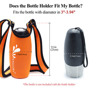 Vivaglory Insulated Neoprene Water Bottle Holder Sling with Wide Adjustable Shoulder Strap, Great for Stainless Steel and Plastic Bottles, Sport and Energy Drinks