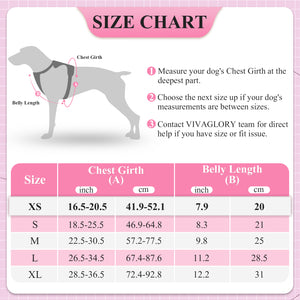 VIVAGLORY new Dog Harness for Walking, Hiking, Running & Training, No Pull Puppy Vest Harnesses with Front Hook