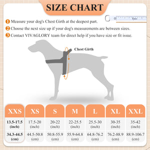 VIVAGLORY new Dog Halter Harness of Sports Style, Safer & Comfortable Replacement for Collar, Easy Fit Service Dog Harness for Training & Walking, Fits Small Medium and Large Dogs
