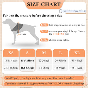 VIVAGLORY new Service Dog Harness, No Pull Adjustable Pet Vest Harness with Padded Handle, Reflective Training Vest Comfort Fit with 4 PCS Removable Patches for Small Medium Large Dogs, Easy On & Off