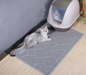 Vivaglory Cat Litter Mat, Extra Large (35"×23") Durable Litter Box Mat with Waterproof and Anti-Slip Back, Soft on Paws, Easy to Clean