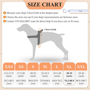 VIVAGLORY new Dog Halter Harness of Sports Style, Safer & Comfortable Replacement for Collar, Easy Fit Service Dog Harness for Training & Walking, Fits Small Medium and Large Dogs