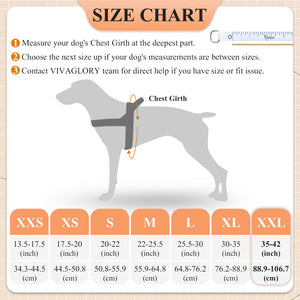 VIVAGLORY new Dog Halter Harness of Sports Style, Safer & Comfortable Replacement for Collar, Easy Fit Service Dog Harness for Training & Walking, Fits Small Medium and Large Dogs