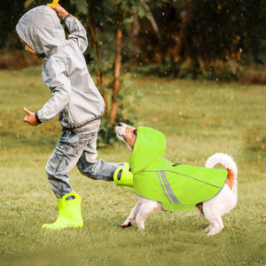 VIVAGLORY new  Dog Raincoat for Medium Dogs, Easy on & Off Pet Rain Clothes with Storage Bag, Reflective Lightweight Breathable Dogs Safety Vest Jackets for Adventures, Walking, Hunting, Bright Yellow