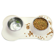 Load image into Gallery viewer, Vivaglory Dog Bowls Stainless Steel Water and Food Puppy Cat Bowls with Non Spill Skid Resistant Silicone Mat