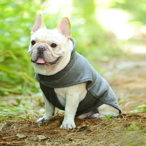 Vivaglory Fleece Vest Dog Cold Weather Sweater for Small Dogs, Adjustable Winter Warm Clothes with Two-Way Zipper Opening, Reflective Coats Pet Jacket for Puppies Small Medium Large Dogs