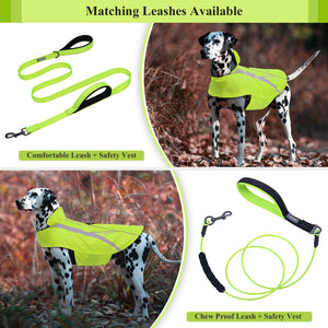 VIVAGLORY new Dog Safety Vests, Reflective Dog Wind Breaker Jackets, Water-Resistant & Lightweight Coats