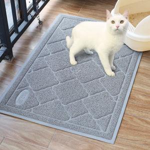 Vivaglory Cat Litter Mat, Extra Large (35"×23") Durable Litter Box Mat with Waterproof and Anti-Slip Back, Soft on Paws, Easy to Clean