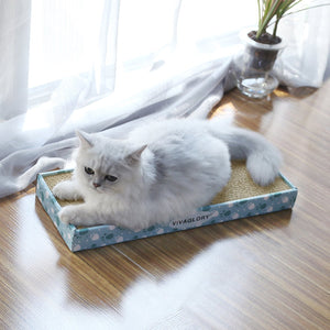 Vivaglory Cat Scratcher with Box, High Density Corrugated Cardboard Reversible Cat Scratching Pad Kitty Sofa Lounge, Catnip Included (Narrow & XXL Extra Wide)