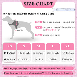 VIVAGLORY new Service Dog Vest, No Pull Dog Safety Harness with Padded Handle and Leash Clip for Comfy Control, Reflective Breathable Training Pet Vest with Removable Patches, Adjustable Fit