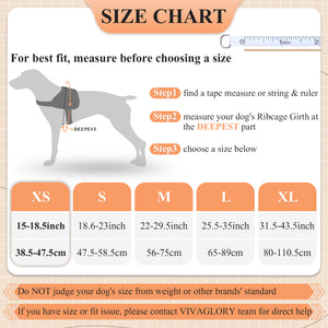 VIVAGLORY new Service Dog Vest, No Pull Dog Safety Harness with Padded Handle and Leash Clip for Comfy Control, Reflective Breathable Training Pet Vest with Removable Patches, Adjustable Fit