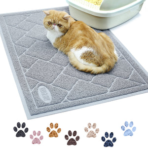 Vivaglory Cat Litter Mat, Extra Large (35"×23") Durable Litter Box Mat with Waterproof and Anti-Slip Back, Soft on Paws, Easy to Clean