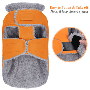 VIVAGLORY new Cold Weather Dogs Coat, Reflective Warm Fleece Lined Winter Puppy Jacket Cloth, Windproof Water Resistant Comfortable Cozy Pet Apparel