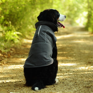 Vivaglory Fleece Vest Dog Cold Weather Sweater for Small Dogs, Adjustable Winter Warm Clothes with Two-Way Zipper Opening, Reflective Coats Pet Jacket for Puppies Small Medium Large Dogs