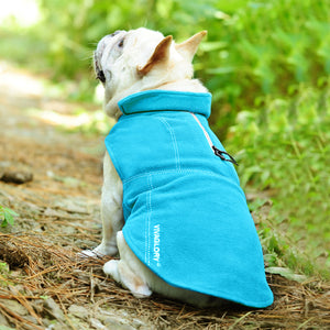 Vivaglory Fleece Vest Dog Cold Weather Sweater for Small Dogs, Adjustable Winter Warm Clothes with Two-Way Zipper Opening, Reflective Coats Pet Jacket for Puppies Small Medium Large Dogs